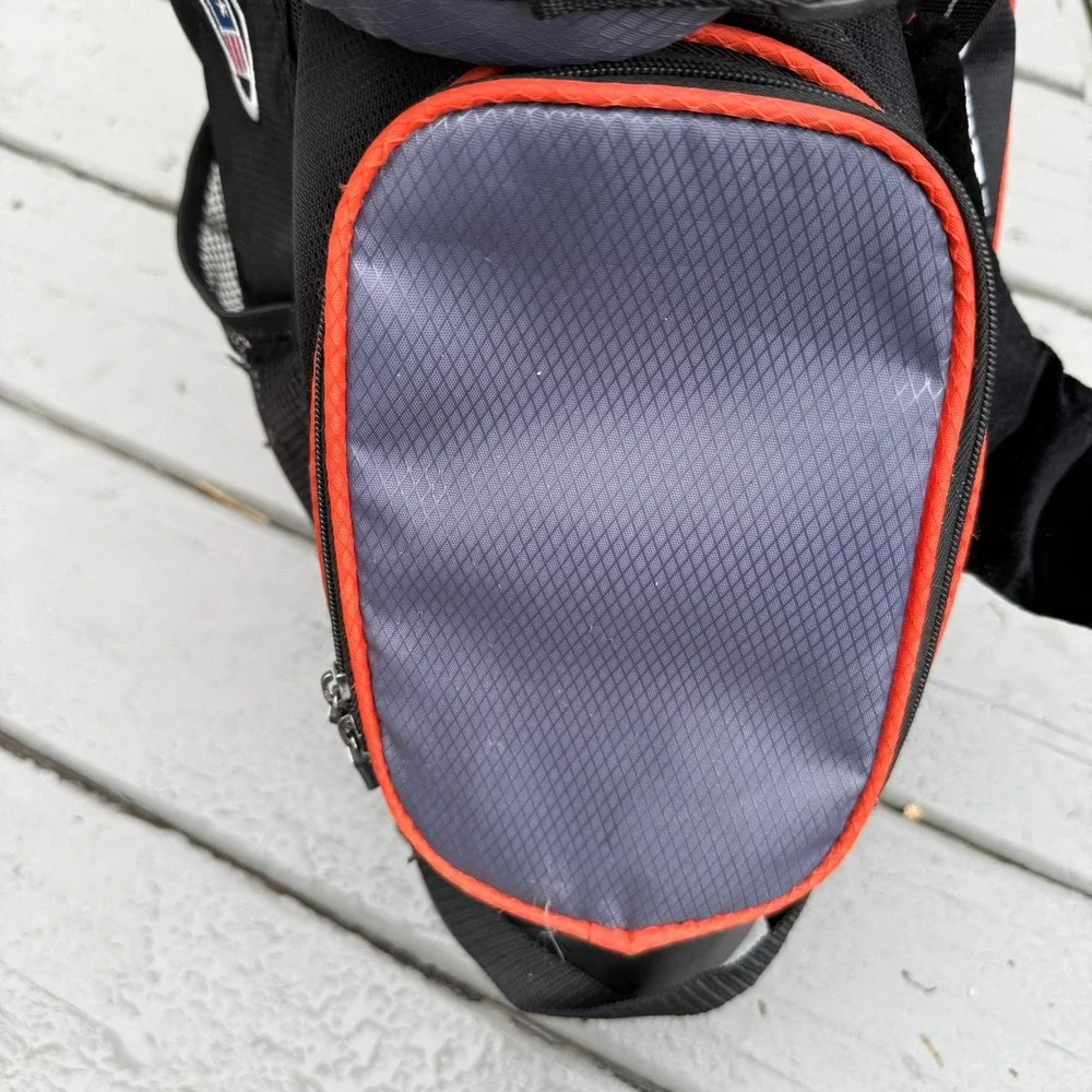 US Kids Golf USKG 51 Junior Stand Bag Grey Black Orange Lightweight Dual Strap